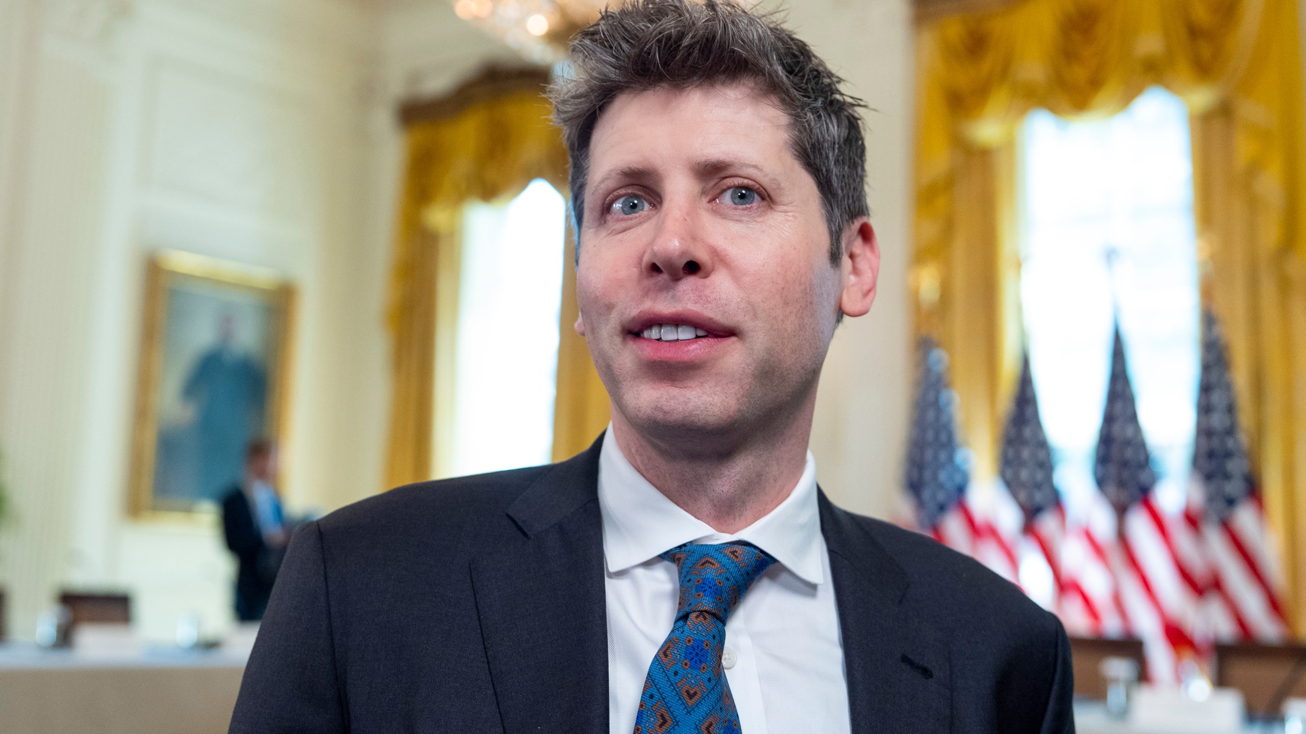 Sam Altman, CEO of OpenAI, takes his seat before a meeting of the White House Task Force on Artificial Intelligence Education in the East Room of the White House, Thursday, Sept. 4, 2025, in Washington. (AP Photo/Alex Brandon)