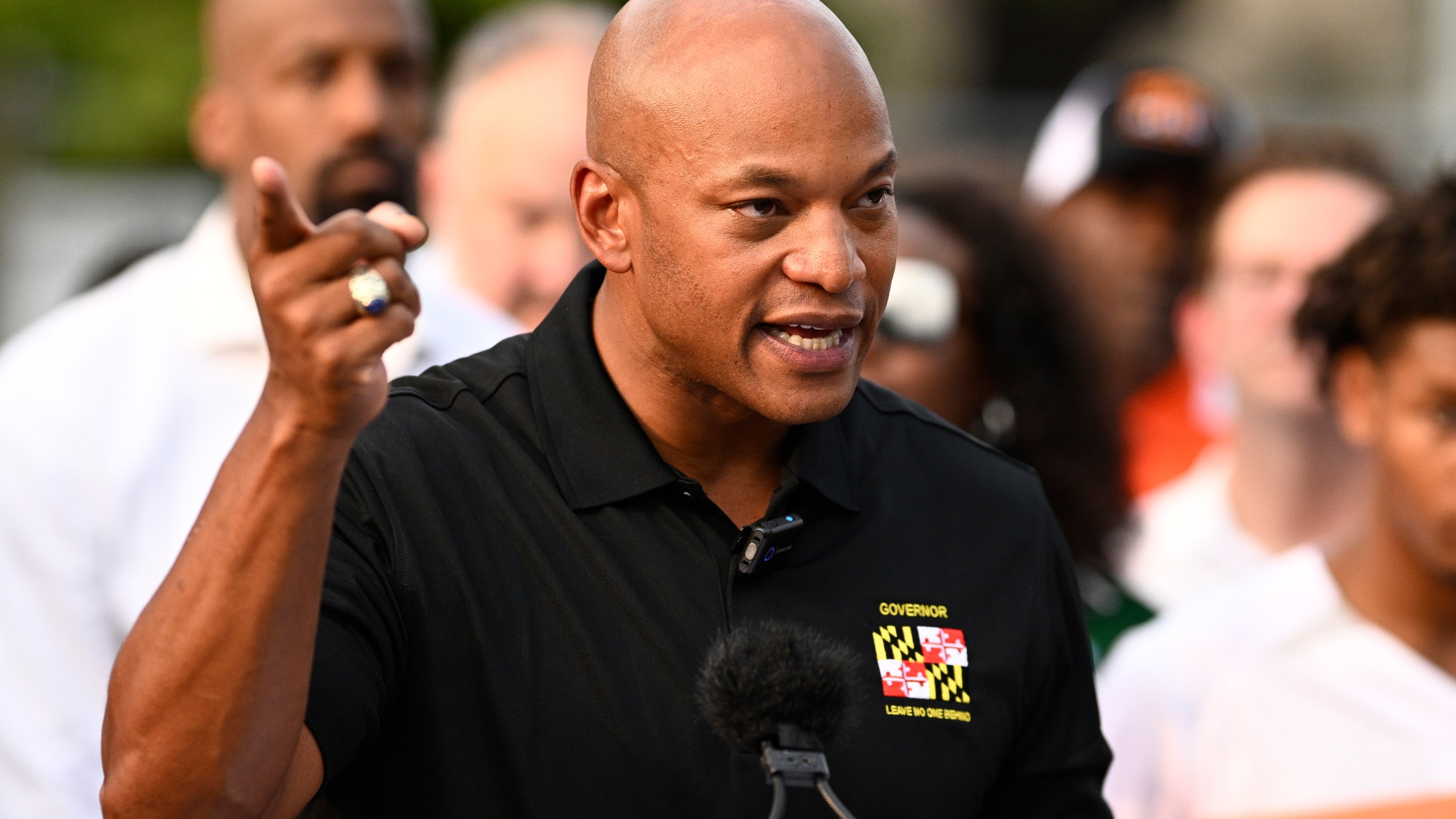 Maryland Gov. Wes Moore speaks during a news conference, Friday, Sept. 5, 2025, in Baltimore. (AP Photo/Nick Wass)
