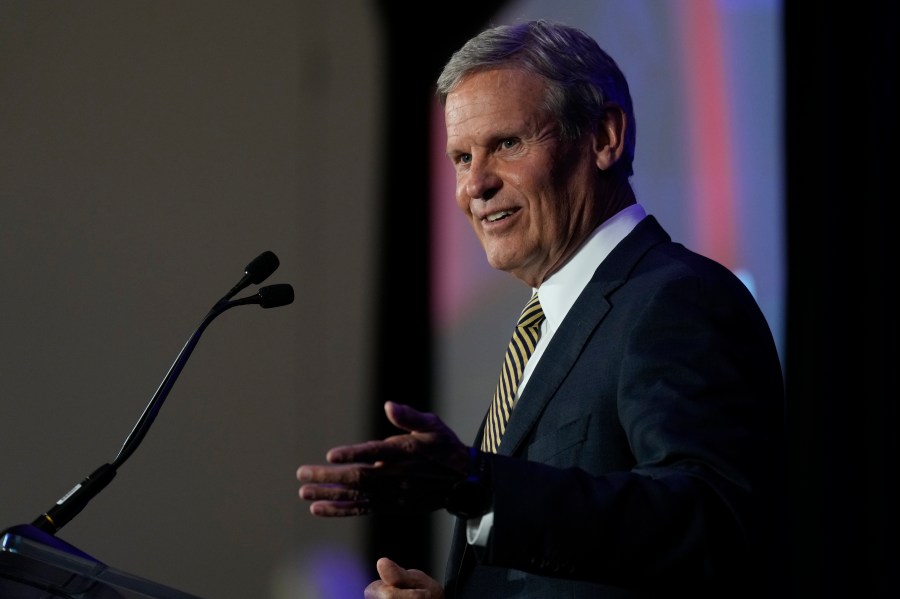 FILE - Gov. Bill Lee speaks during a news conference announcing The Boring Company's intent to build the Music City Loop, a private transportation tunnel that will connect the airport to downtown, Monday, July 28, 2025, in Nashville, Tenn. (AP Photo/George Walker IV, file)