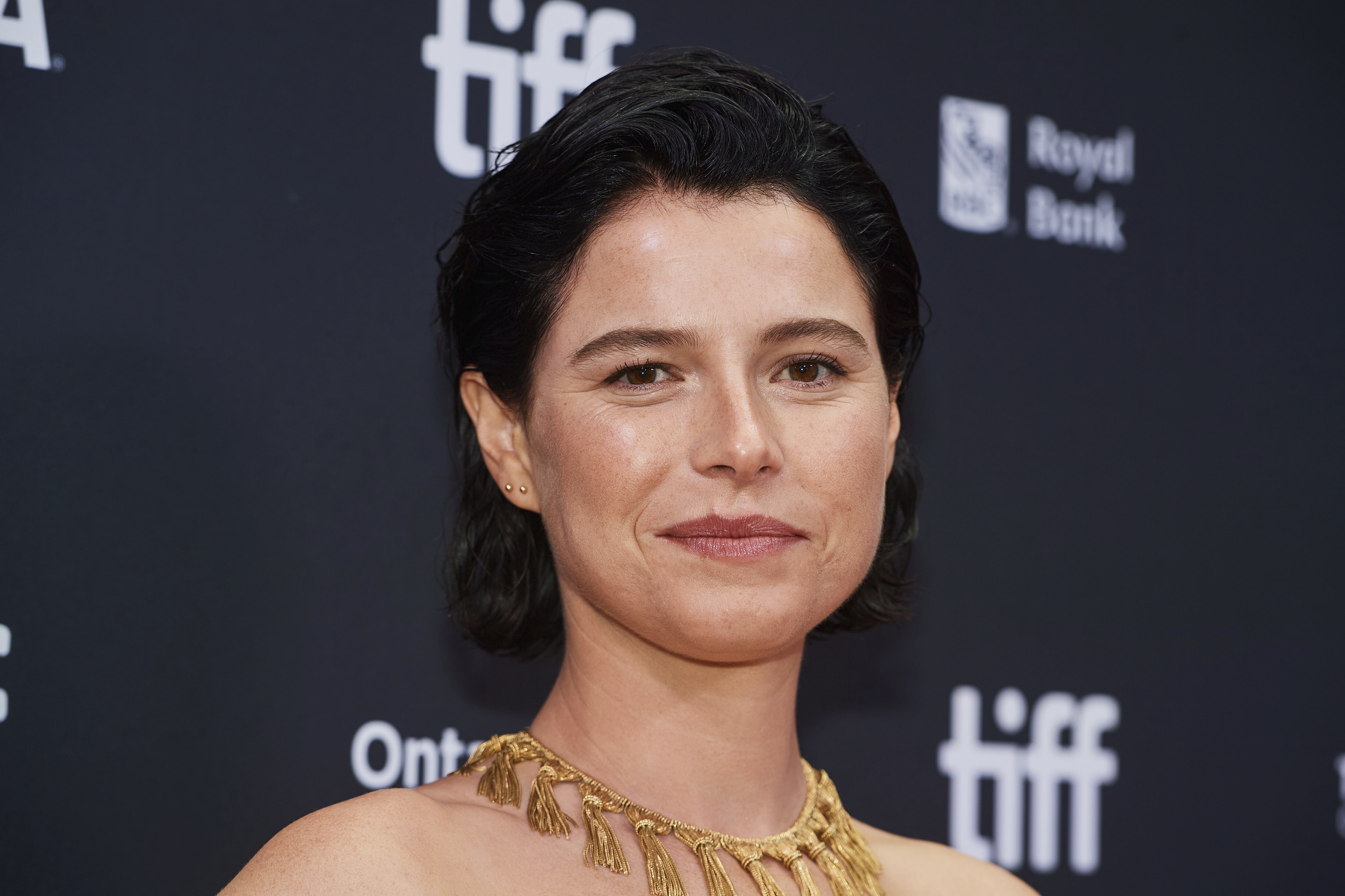 actor Jessie Buckley is photographed on the red carpet for the film "Hamnet" during the Toronto International Film Festival in Toronto, on Sunday, Sept. 7, 2025. (Sammy Kogan/The Canadian Press via AP)