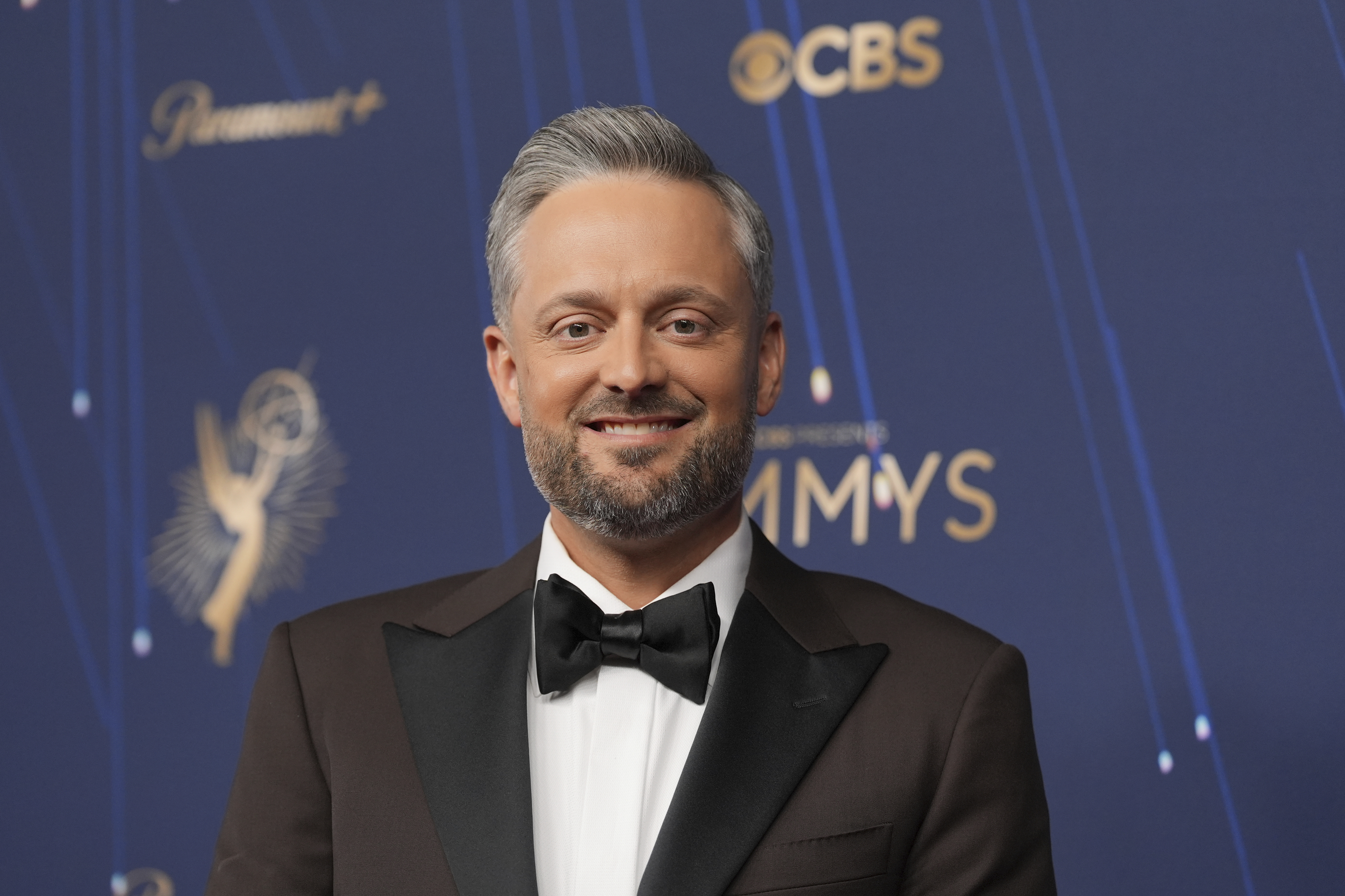 Nate Bargatze arrives at the 77th Primetime Emmy Awards on Sunday, Sept. 14, 2025, at the Peacock Theater in Los Angeles. (AP Photo/Jae C. Hong)