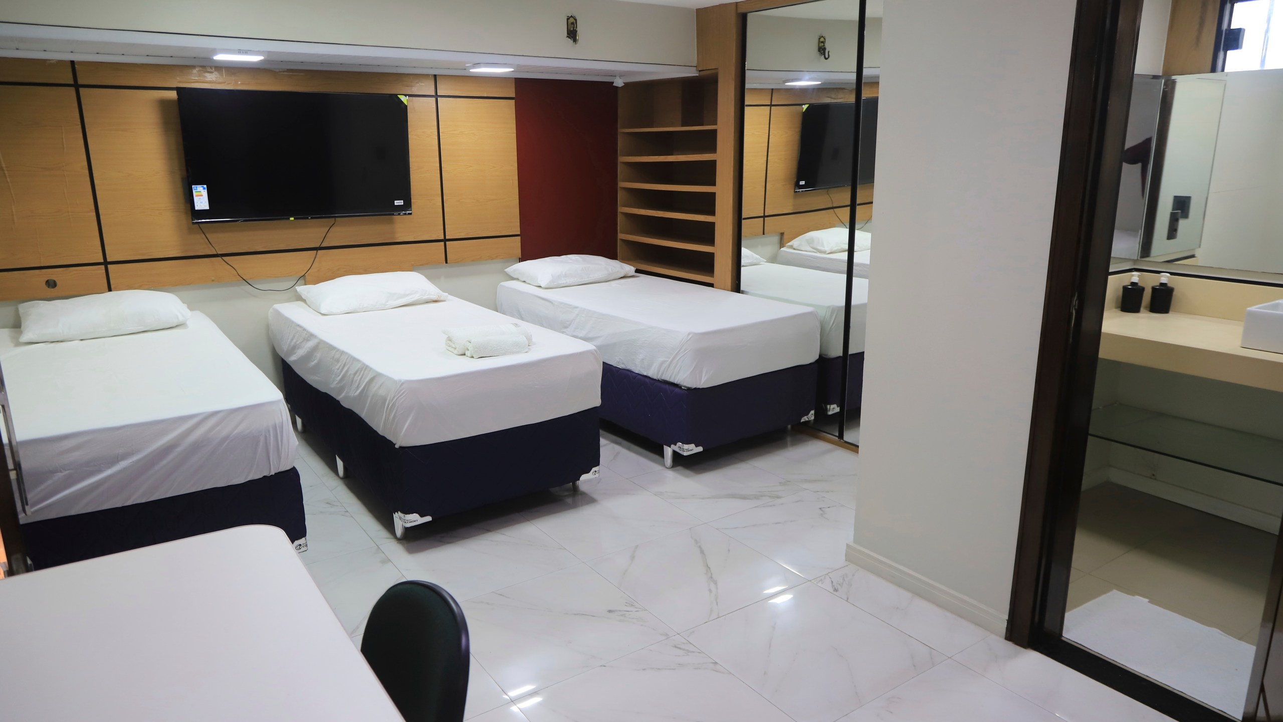 Beds sit in a room as part of accommodations at Hotel COP 30 for the upcoming COP30 U.N. Climate Summit in Belem, Brazil, Sept.18, 2025. (AP Photo/Paulo Santos)