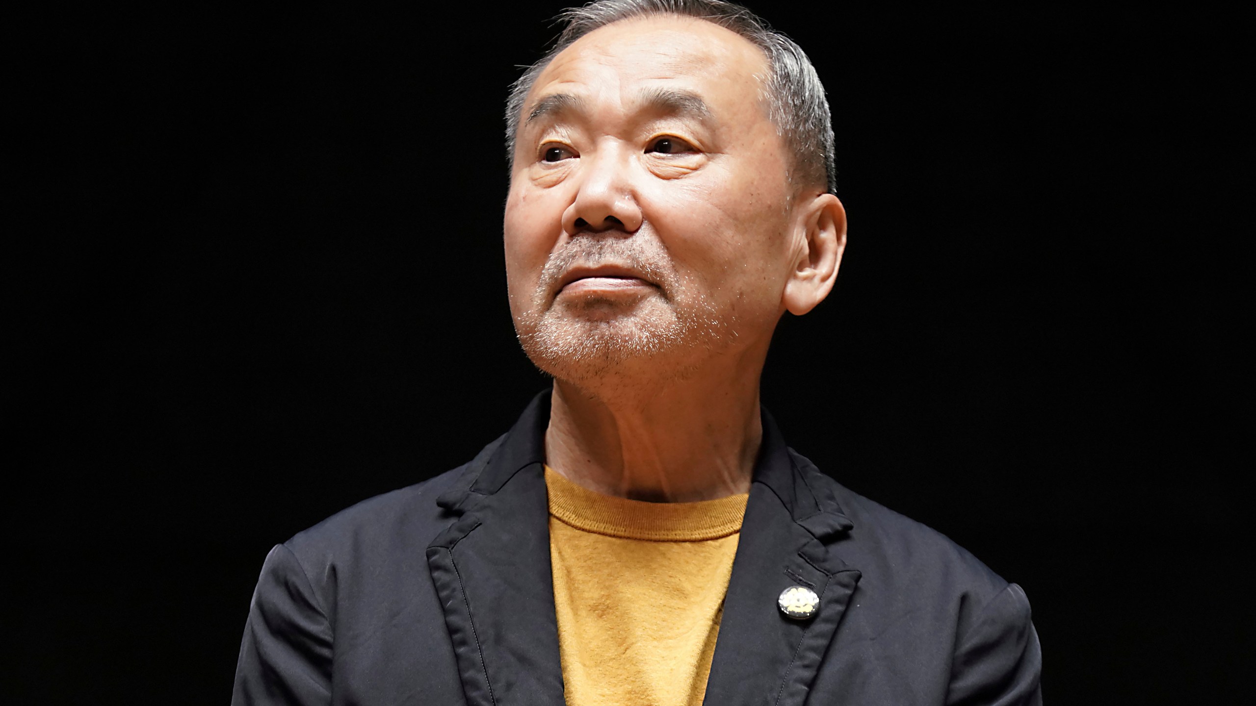 FILE - Japanese novelist Haruki Murakami appears during a press conference at the Waseda University in Tokyo on Sept. 22, 2021. (AP Photo/Eugene Hoshiko, File)