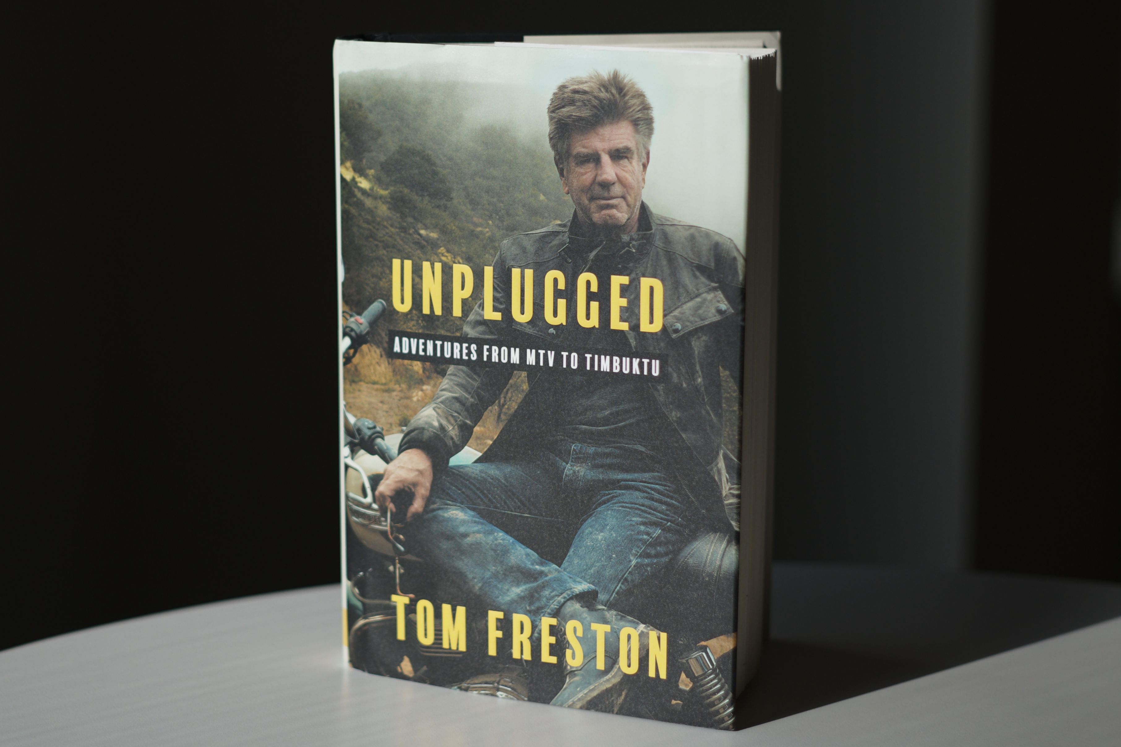 Tom Freston's new book, "Unplugged," sits on a table in New York on Tuesday, Dec. 9, 2025. (AP Photo/Rachel Leathe)