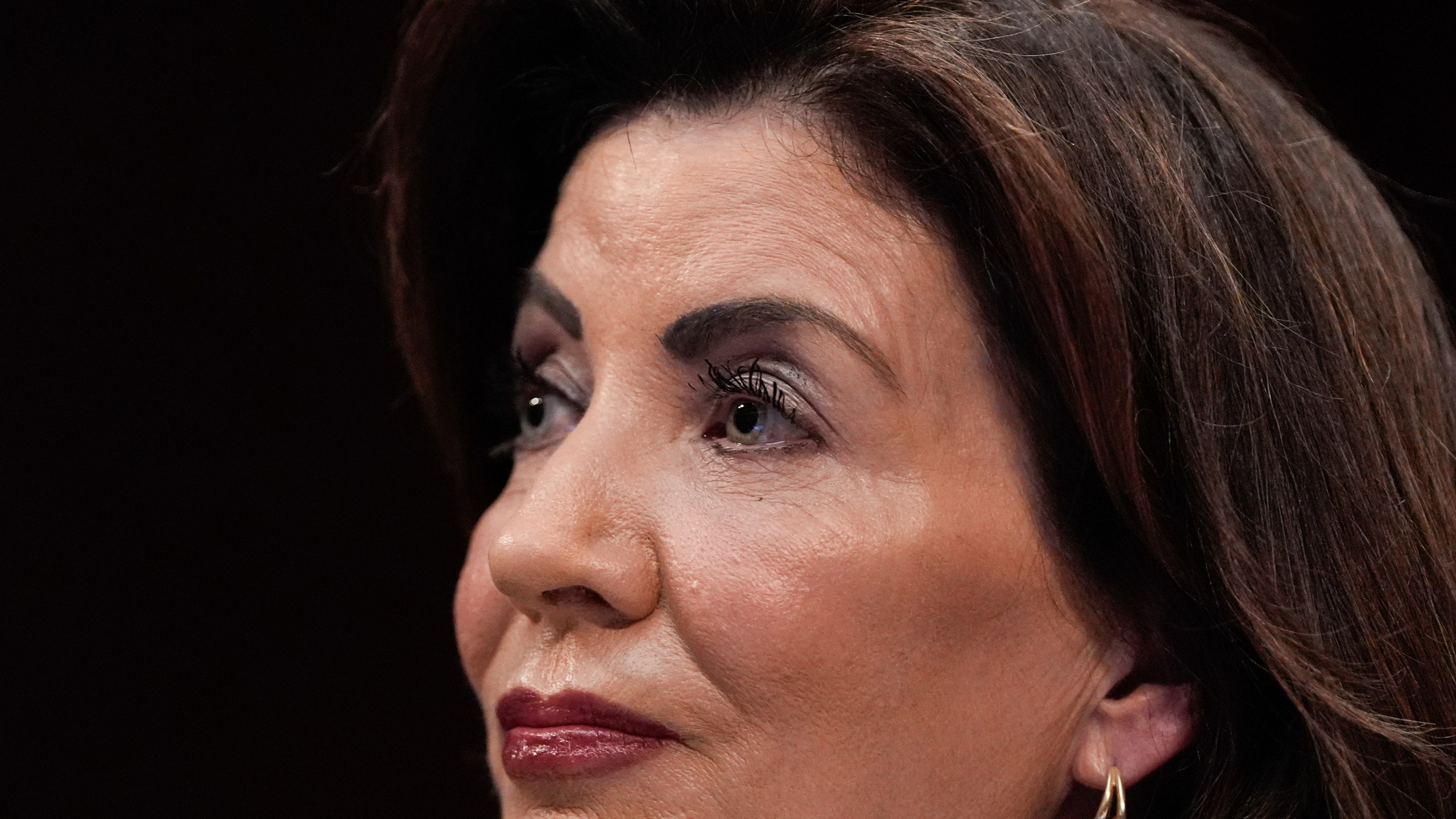FILE - New York Gov. Kathy Hochul speaks during a House Committee on Oversight and Government Reform hearing, June 12, 2025, at the U.S. Capitol in Washington. (AP Photo/Julia Demaree Nikhinson, File)