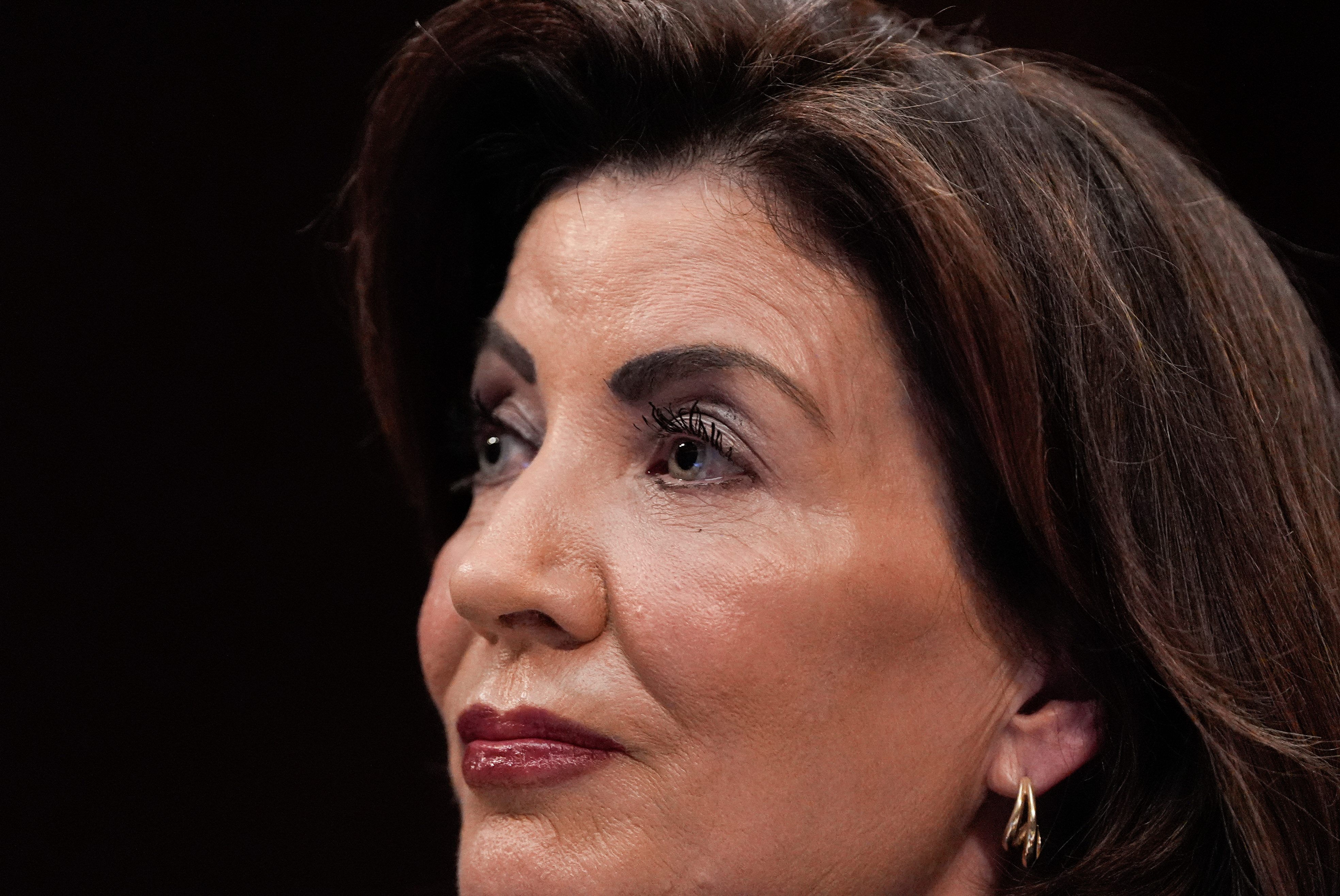 FILE - New York Gov. Kathy Hochul speaks during a House Committee on Oversight and Government Reform hearing, June 12, 2025, at the U.S. Capitol in Washington. (AP Photo/Julia Demaree Nikhinson, File)