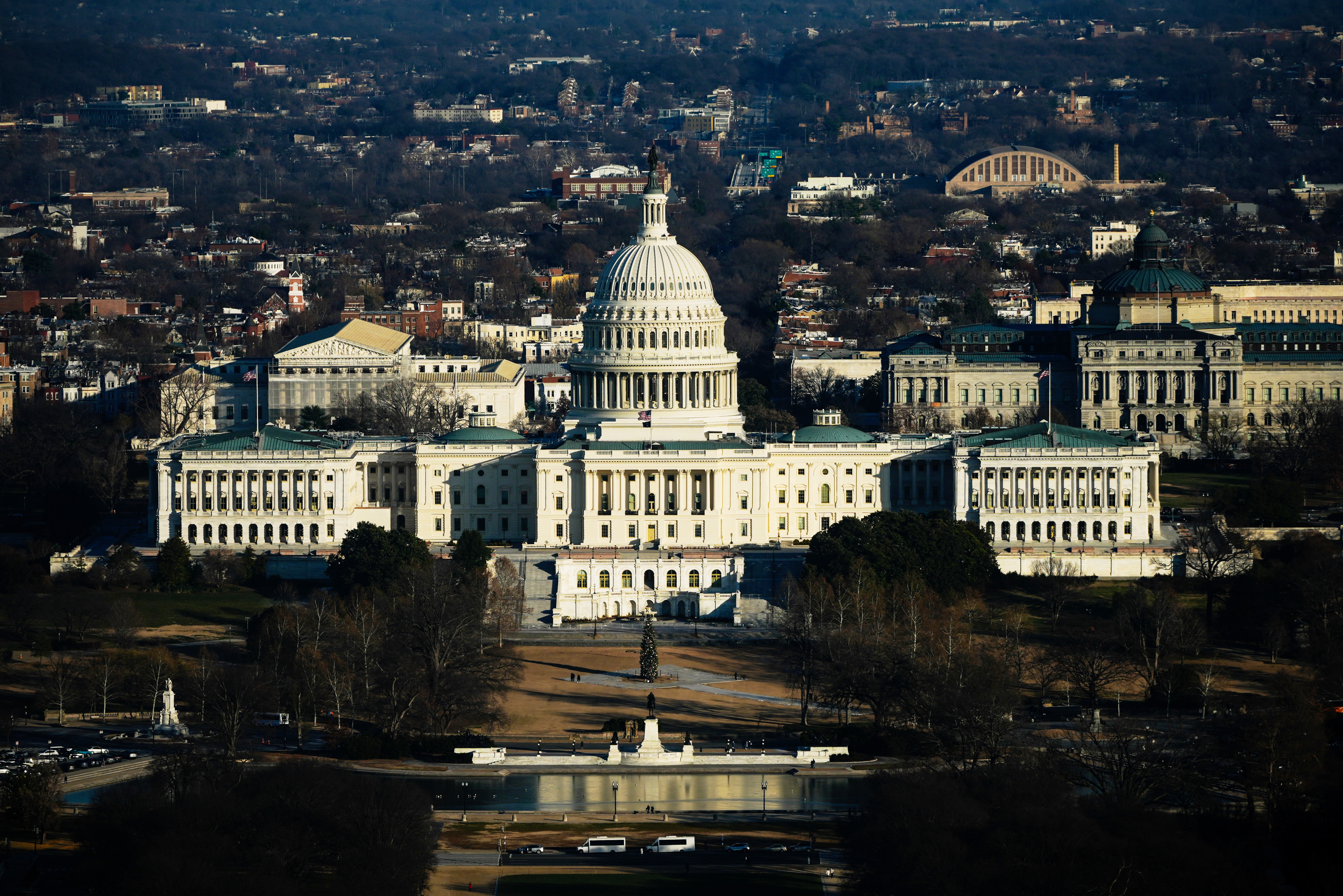 The Capitol is seen from the Washington Monument, Tuesday, Dec. 16, 2025, in Washington. (AP Photo/Julia Demaree Nikhinson)